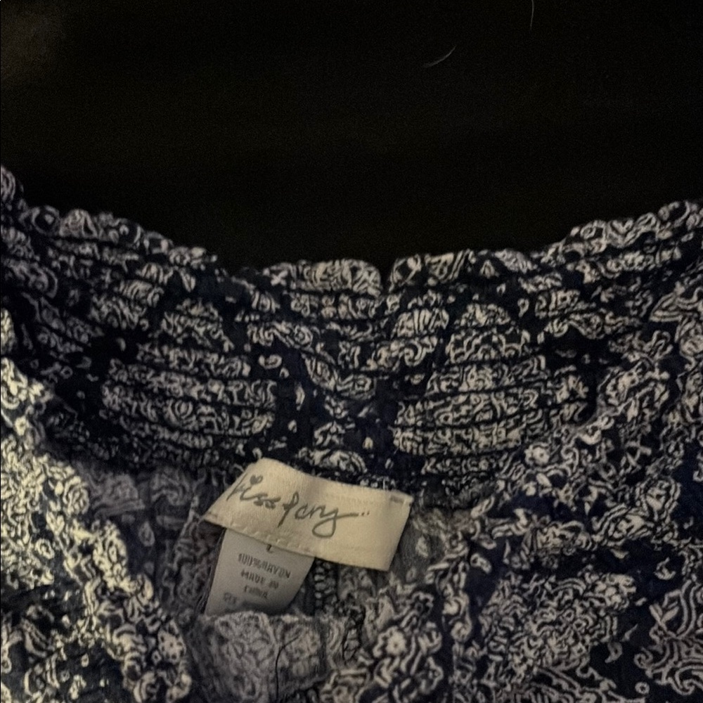 Women's Navy Patterned Shorts - Picture 4 of 6